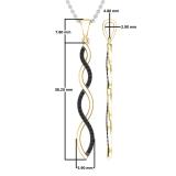 0.20 Carat (ctw) Round Black Diamond Ladies Swirl Infinity Pendant 1/5 CT, 10K Yellow Gold