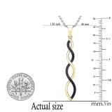 0.20 Carat (ctw) Round Black Diamond Ladies Swirl Infinity Pendant 1/5 CT, 10K Yellow Gold