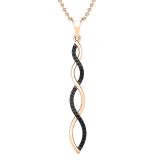 0.20 Carat (ctw) Round Black Diamond Ladies Swirl Infinity Pendant 1/5 CT, 10K Rose Gold