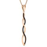 0.20 Carat (ctw) Round Black Diamond Ladies Swirl Infinity Pendant 1/5 CT, 10K Rose Gold