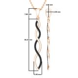 0.20 Carat (ctw) Round Black Diamond Ladies Swirl Infinity Pendant 1/5 CT, 10K Rose Gold