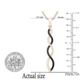 0.20 Carat (ctw) Round Black Diamond Ladies Swirl Infinity Pendant 1/5 CT, 10K Rose Gold