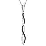 0.20 Carat (ctw) Round Black Diamond Ladies Swirl Infinity Pendant 1/5 CT, 10K White Gold