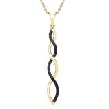 0.20 Carat (ctw) Round Black Diamond Ladies Swirl Infinity Pendant 1/5 CT, 14K Yellow Gold