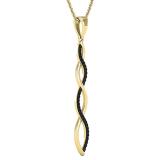 0.20 Carat (ctw) Round Black Diamond Ladies Swirl Infinity Pendant 1/5 CT, 14K Yellow Gold