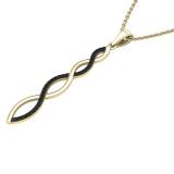 0.20 Carat (ctw) Round Black Diamond Ladies Swirl Infinity Pendant 1/5 CT, 14K Yellow Gold