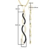 0.20 Carat (ctw) Round Black Diamond Ladies Swirl Infinity Pendant 1/5 CT, 14K Yellow Gold