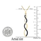0.20 Carat (ctw) Round Black Diamond Ladies Swirl Infinity Pendant 1/5 CT, 14K Yellow Gold