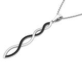 0.20 Carat (ctw) Round Black Diamond Ladies Swirl Infinity Pendant 1/5 CT, Sterling Silver