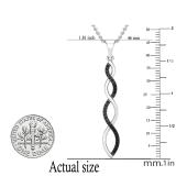 0.20 Carat (ctw) Round Black Diamond Ladies Swirl Infinity Pendant 1/5 CT, Sterling Silver