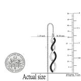 0.30 Carat (ctw) Round Black Diamond Ladies Swirl Infinity Threader Earrings 1/3 CT Sterling Silver