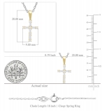 0.25 Carat (ctw) Round & Baguette Diamond Ladies Cross Religious Pendant 1/4 CT, 10K Yellow Gold