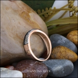 0.25 Carat (ctw) Round Black & White Diamond Ladies Crossover Wedding Band 1/4 CT 10K Rose Gold