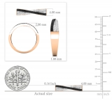 0.25 Carat (ctw) Round Black & White Diamond Ladies Crossover Wedding Band 1/4 CT 10K Rose Gold