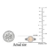 7 mm Cushion Morganite & Round White Diamond Halo Split Shank Engagement Ring Sterling Silver