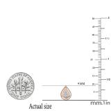 0.10 Carat (ctw) Round Diamond Ladies Pear Shape Teardrop Stud Earrings 1/10 CT 10K Rose Gold