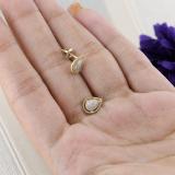 0.10 Carat (ctw) Round Diamond Ladies Pear Shape Teardrop Stud Earrings 1/10 CT 14K Yellow Gold