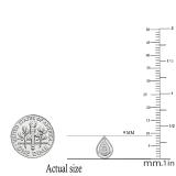 0.10 Carat (ctw) Round Diamond Ladies Pear Shape Teardrop Stud Earrings 1/10 CT Sterling Silver