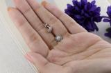 0.10 Carat (ctw) Round White Diamond Ladies Cluster Circle Stud Earrings 1/10 CT Sterling Silver
