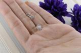 0.12 Carat (ctw) Round White Diamond Ladies Oval Shape Cluster Stud Earrings Sterling Silver
