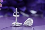 0.10 Carat (ctw) Round Diamond Ladies Pear Shape Teardrop Stud Earrings 1/10 CT 10K White Gold