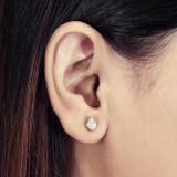 0.10 Carat (ctw) Round Diamond Ladies Pear Shape Teardrop Stud Earrings 1/10 CT 10K Yellow Gold