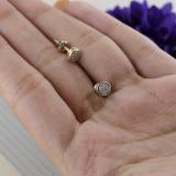 0.10 Carat (ctw) Round White Diamond Ladies Cluster Stud Earrings 1/10 CT 10K Yellow Gold