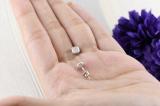 0.10 Carat (ctw) Round Diamond Ladies Cushion Frame Cluster Stud Earrings 1/10 CT 10K White Gold