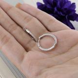 0.40 Carat (ctw) Round White Diamond Ladies In and Out Hoop Earrings 10K White Gold