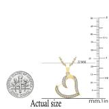 0.12 Carat (ctw) Round White Diamond Ladies Heart Pendant (Gold Chain Included) 10K Yellow Gold