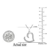 0.12 Carat (ctw) Round White Diamond Ladies Heart Pendant (Silver Chain Included) Sterling Silver