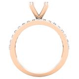 0.70 Carat (ctw) Round White Diamond Ladies Semi Mount Engagement Ring Set 3/4 CT 10K Rose Gold