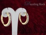 0.15 Carat (ctw) Round White Diamond Ladies Huggies Hoop Earrings 14K Yellow Gold