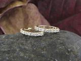 0.15 Carat (ctw) Round White Diamond Ladies Huggies Hoop Earrings 14K Yellow Gold