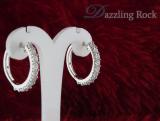 0.15 Carat (ctw) Round White Diamond Ladies Huggies Hoop Earrings Sterling Silver