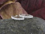 0.15 Carat (ctw) Round White Diamond Ladies Huggies Hoop Earrings Sterling Silver