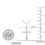 0.20 Carat (ctw) Round White Diamond Ladies Cross Religious Pendant 1/5 CT, Sterling Silver