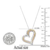 0.50 Carat (ctw) Round Diamond Pendant 1/2 CT White & Yellow Gold Plated Two Tone Sterling Silver