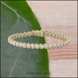 0.15 Carat (ctw) Round Diamond Ladies Illusion Set Bracelets Yellow Gold Plated Sterling Silver
