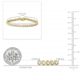 0.15 Carat (ctw) Round Diamond Ladies Illusion Set Bracelets Yellow Gold Plated Sterling Silver