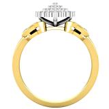 0.50 Carat (ctw) Round White Diamond Cluster Right Hand Ring 1/2 CT 10K Yellow Gold