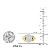0.50 Carat (ctw) Round White Diamond Cluster Right Hand Ring 1/2 CT 10K Yellow Gold
