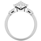 0.50 Carat (ctw) Round White Diamond Cluster Right Hand Ring 1/2 CT 925 Sterling Silver