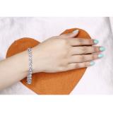 0.48 Carat (ctw) Round White Diamond Ladies Cluster Tennis Bracelet 1/2 CT Sterling Silver
