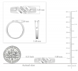 0.12 Carat (ctw) Round White Diamond Mens Anniversary Wedding Band 14K White Gold