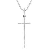 0.08 Carat (ctw) Round White Diamond Ladies Religious Cross Pendant 10K White Gold