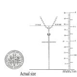 0.08 Carat (ctw) Round White Diamond Ladies Religious Cross Pendant 10K White Gold