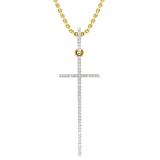 0.08 Carat (ctw) Round White Diamond Ladies Religious Cross Pendant 14K Yellow Gold