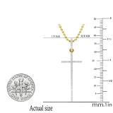 0.08 Carat (ctw) Round White Diamond Ladies Religious Cross Pendant 14K Yellow Gold