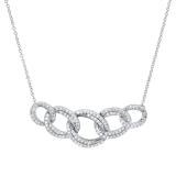 0.50 Carat (ctw) Round White Diamond Ladies Interlocking Link Pendant 1/2 CT, 925 Sterling Silver